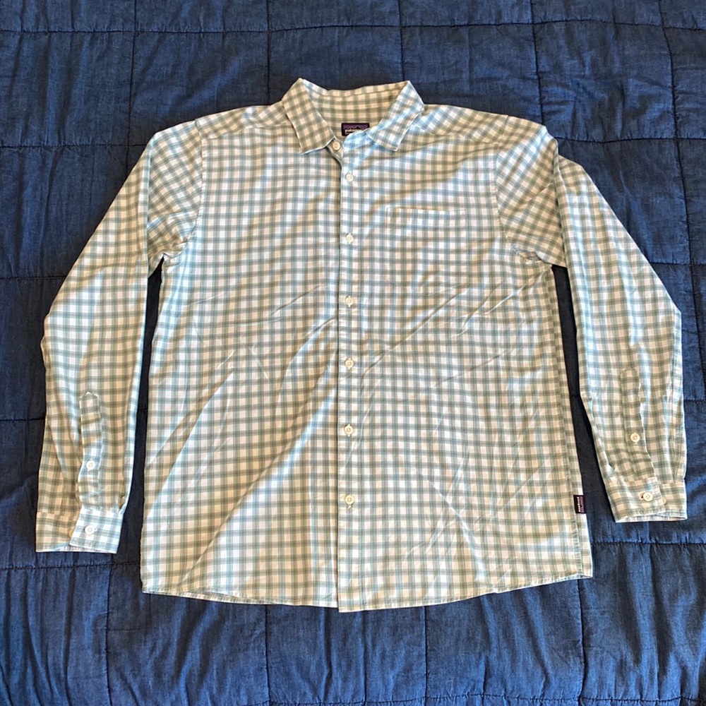 Grey and white casual Patagonia buttondown